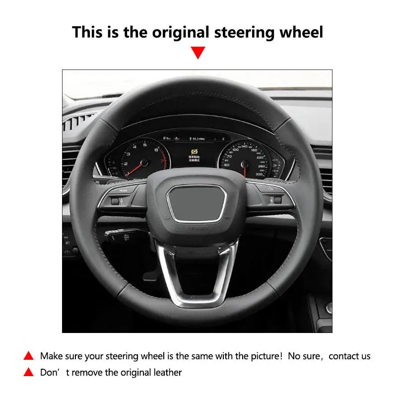 Ручные пледы Автомобильный Стайлинг Кожаный чехол на руль для Audi A3 S3 8Y A4 B9 S4 A5 8W6 S5