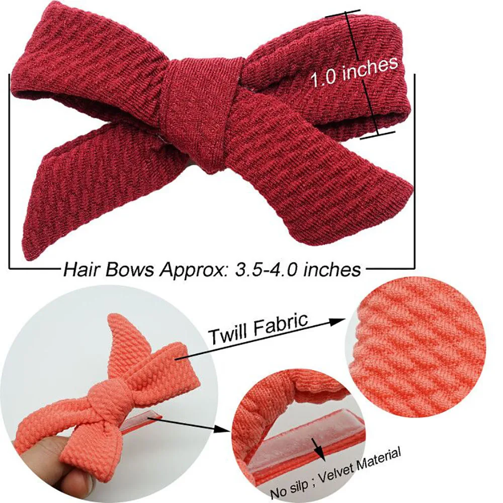 40PCS Baby girl hair Clips Hair Bows 4 Inches Boutique Hairpins Barrettes Headwear Kids Hair Accessories for Infant Children