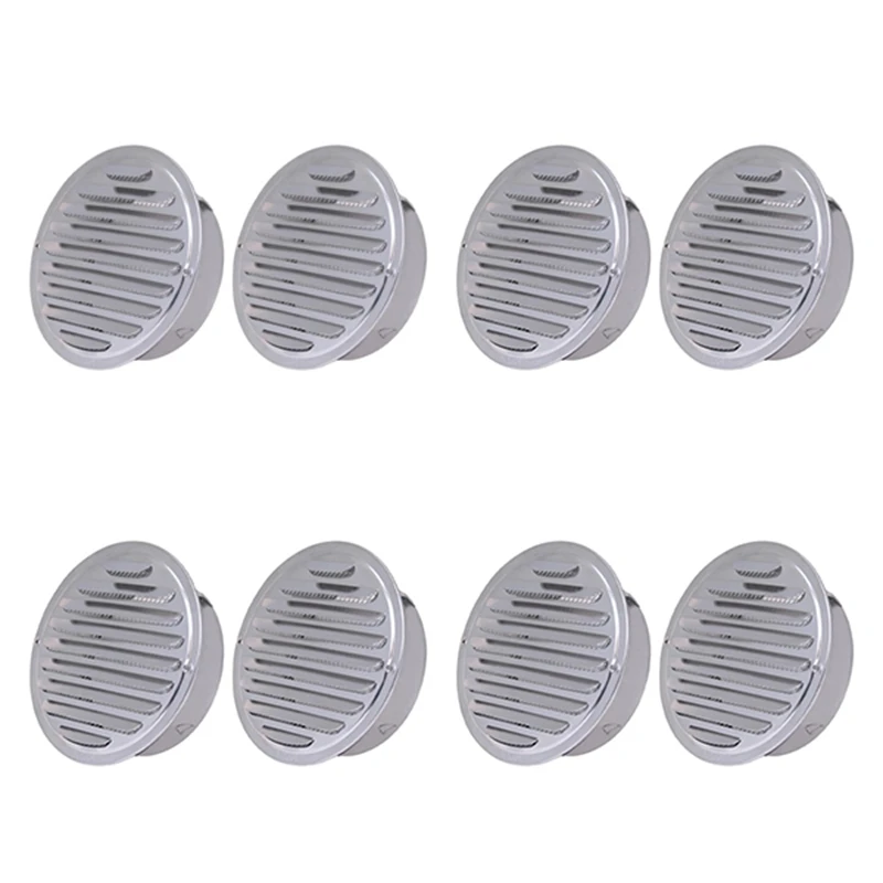 

2 Pcs Stainless Steel Exterior Wall Air Ventilation Hood Round Rainproof Thickened Air Duct Outlet Grille