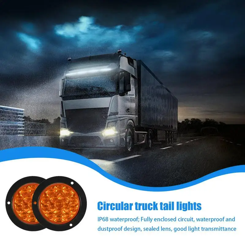 Задние фонари для прицепа Водонепроницаемые 4-дюймовые круглые красные янтарные