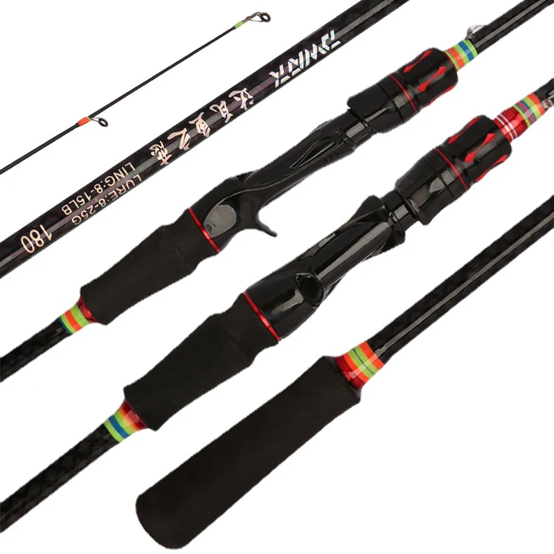 

Lure Wt. 8-25g 1.8M Carbon Fiber Spinning Casting Fishing Rod Baitcasting Rod for Bass Pike Trout Fishing Caña De Pescar