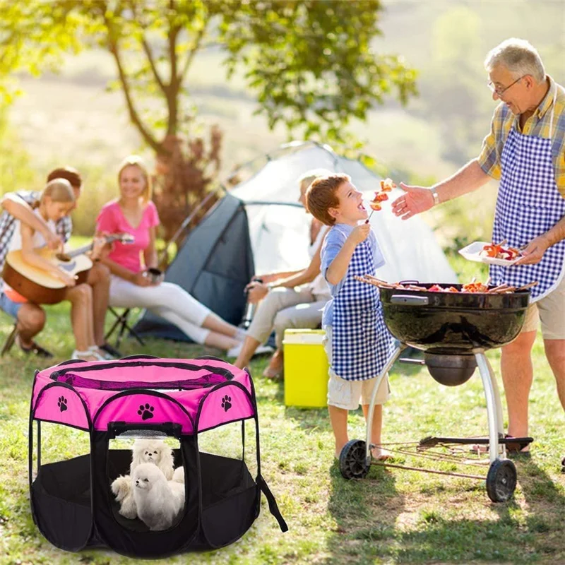 

Pet Octagon Tent Portable Foldable Outdoor Cat Dog Kennel Breathable Pets Delivery Room Waterproof Scratch Resistant Pet Fence