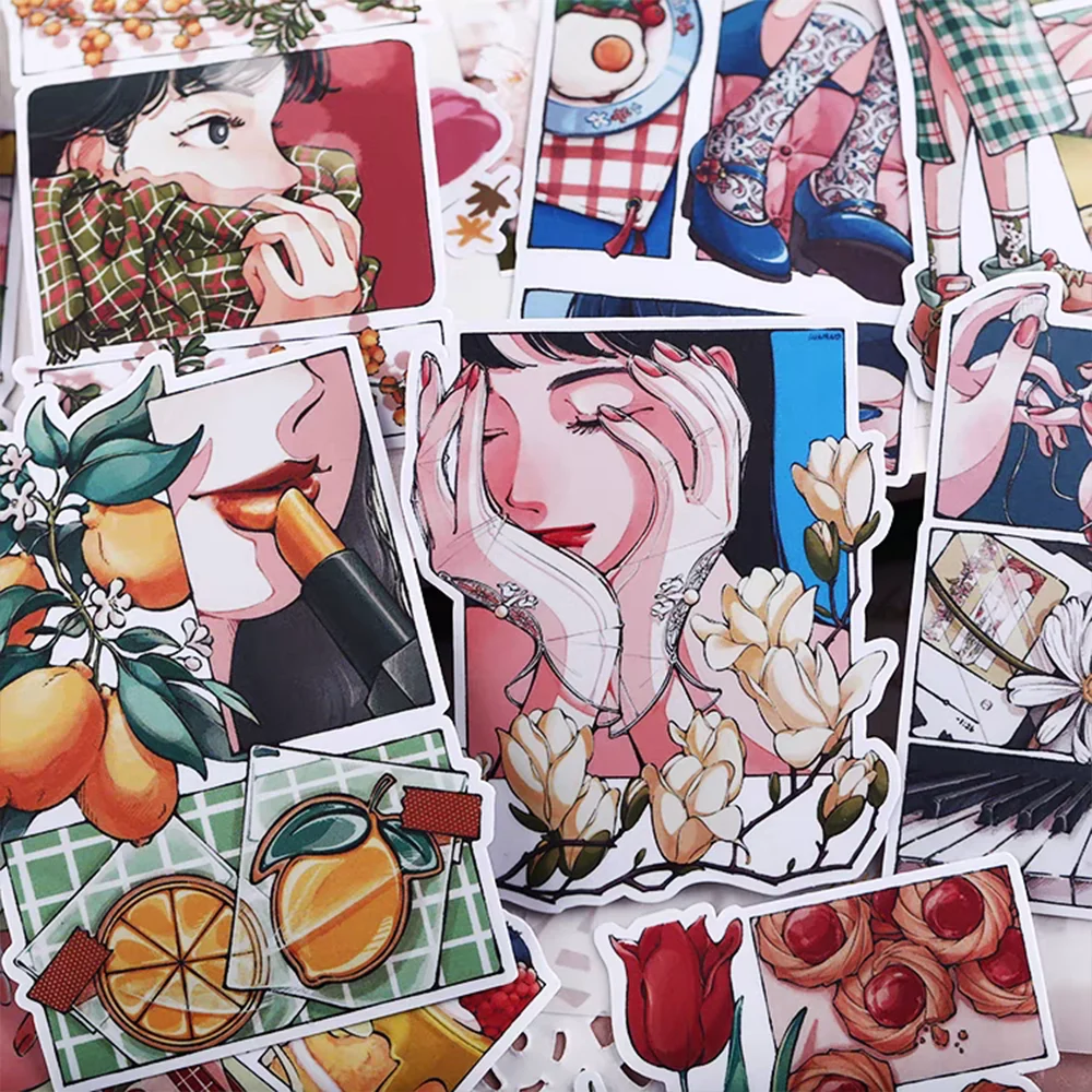 24 стикера в стиле ретро с вертикальной росписью для ноутбука