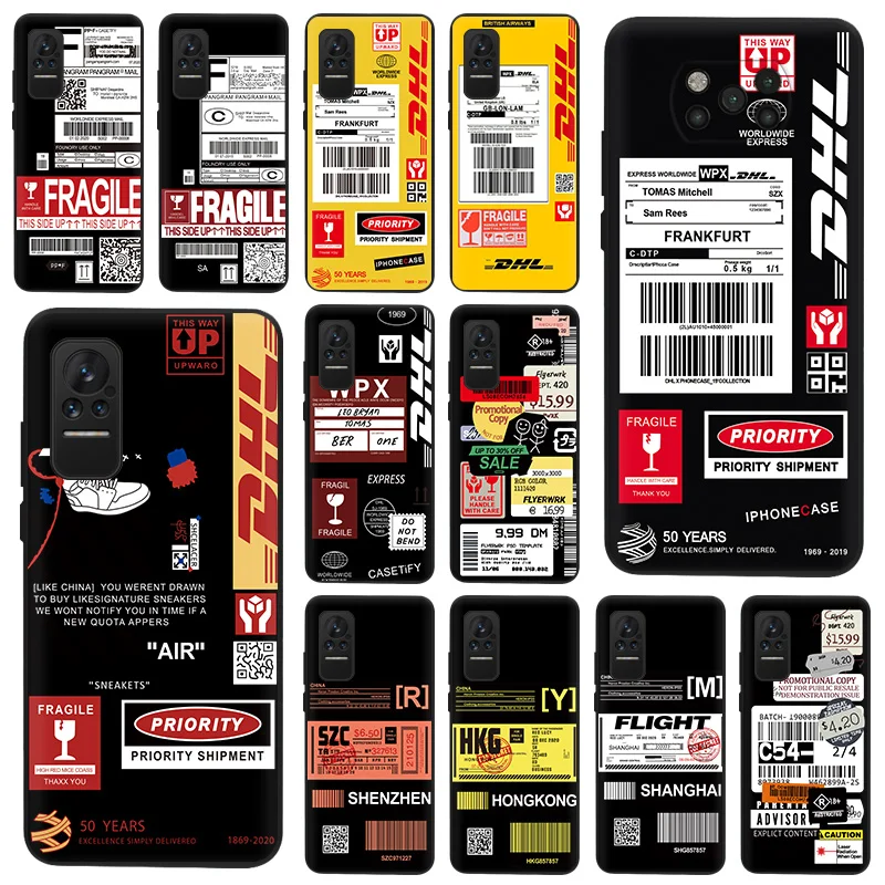 Чехол для телефона Dhl Express с этикеткой полета Xiaomi Poco X3 Pro M3 5G Mi Civi NFC F3 GT F1 9 8 A2 Lite CC9 9T