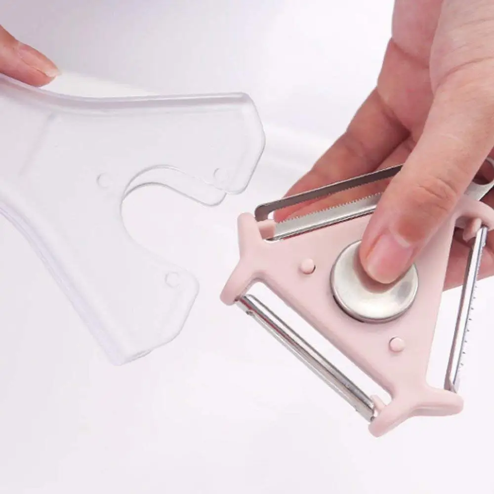 

3 In 1 Peeler Slicer Grater Kitchen Tool Sharp Stainless Steel Straight and Serrated Blades Potato Peeling Knife Melon Peeler