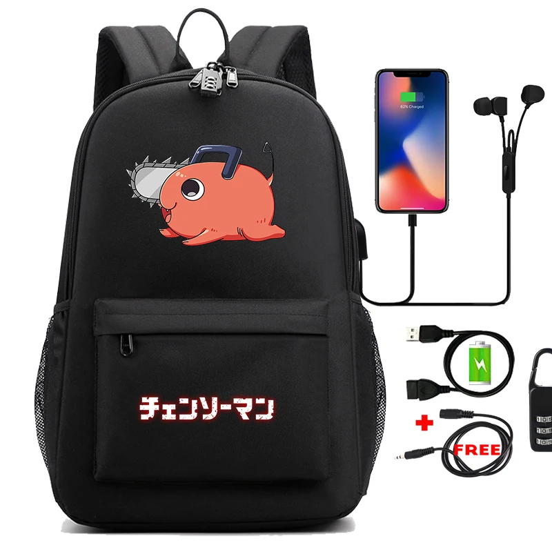 

Anime Chainsaw Man Backpack Girl Usb Laptop Bag School Backpack Teenager Back To School Waterproof Anti Theft Schoolbag Rucksack