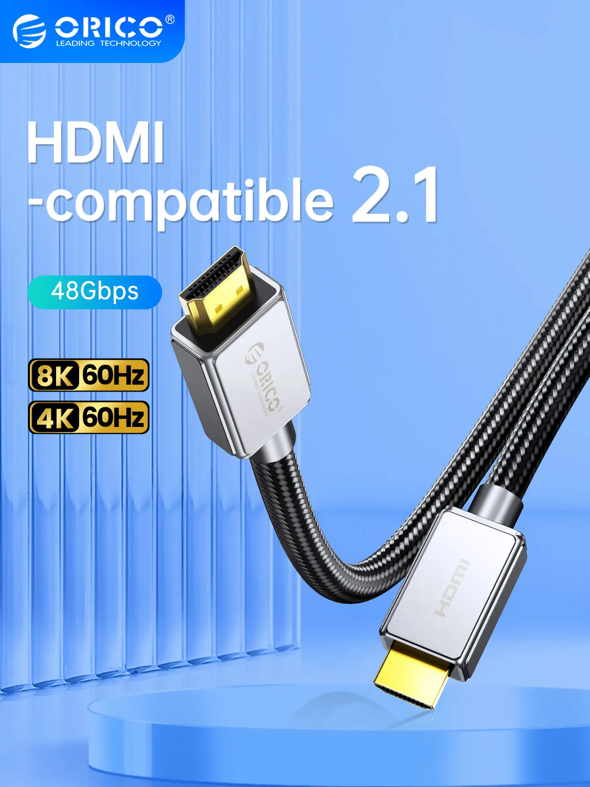 

ORICO 8K HDMI-compatible Cable 2.1 8K@60Hz 48Gbps Digital Cable Ultra High Speed for Xiaomi TV Box PS5 eARC Dolby Atmos HDR