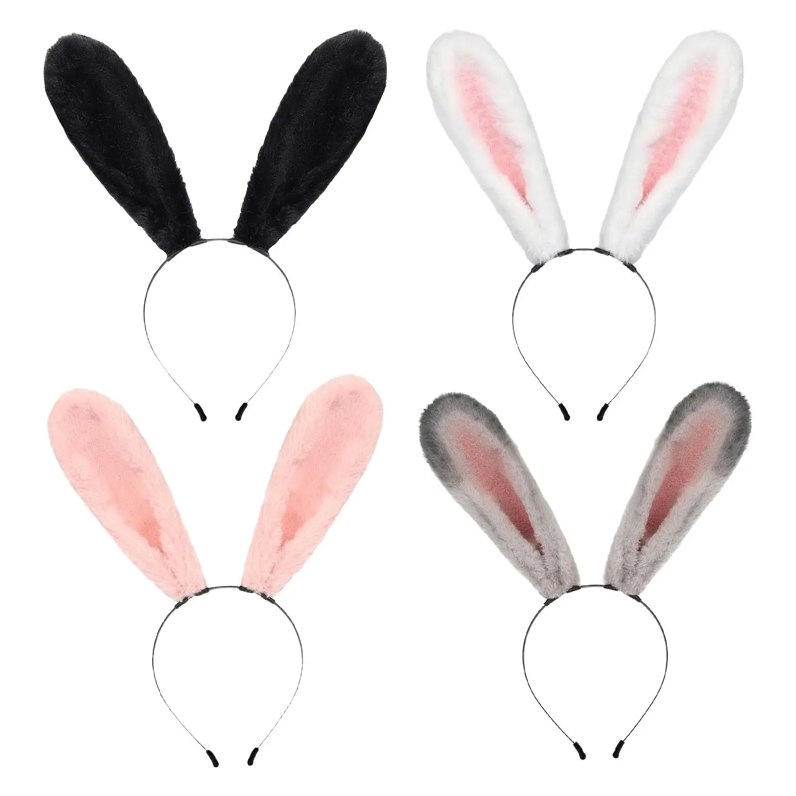 

Plush Long Bunny Ears Headband Hair Accessories Headwear Animal Ears Hair Hoop for Party Easter Dress up Photo Props