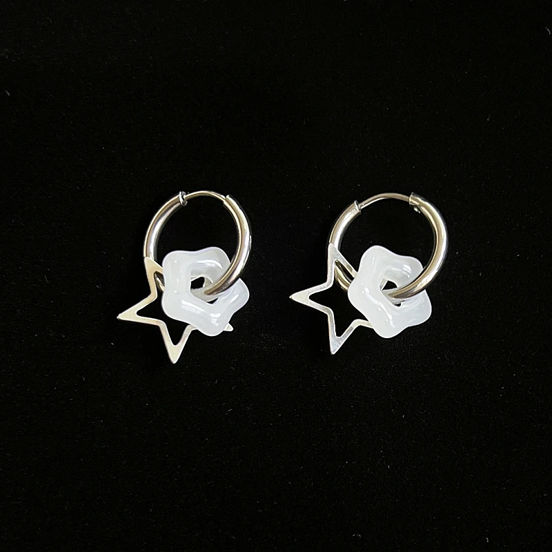 Серьги-гвоздики со звездами в Корейском стиле для женщин и мужчин серьги