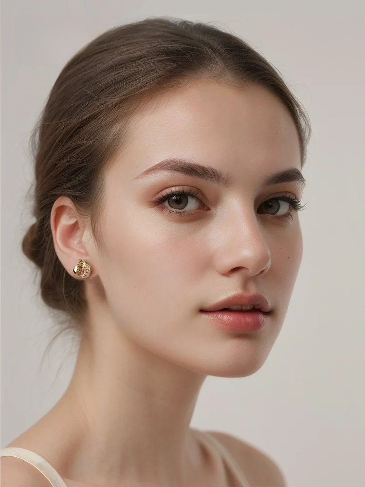 Женские серьги-гвоздики Bensheng с гранатом стерлинговое серебро 925 французские