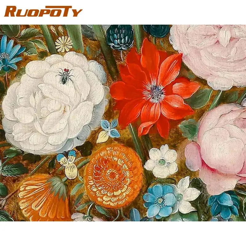 

RUOPOTY 5D DIY Diamond Painting Full Round Square Rose Flower rhinestones Diamond Embroidery Mosaic Decortion