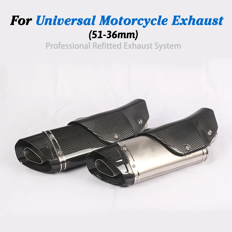 

Universal 51mm Motorcycle Arrow Exhaust Escape Modified Moto Carbon Fiber Muffler For RC390 Z900 MT07 R15