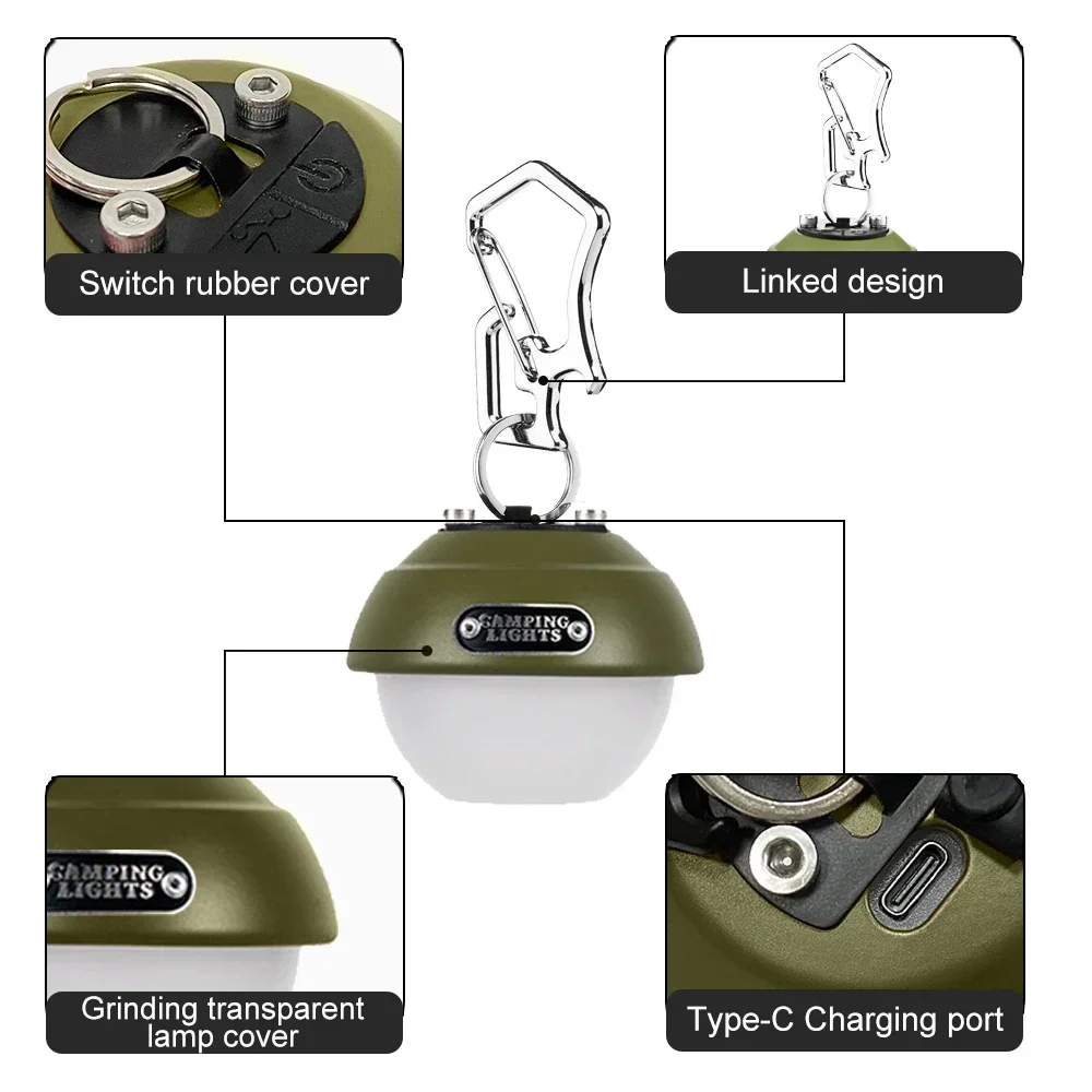 Widesea походный светильник мини-светодиодная лампа уличный портативный крючок