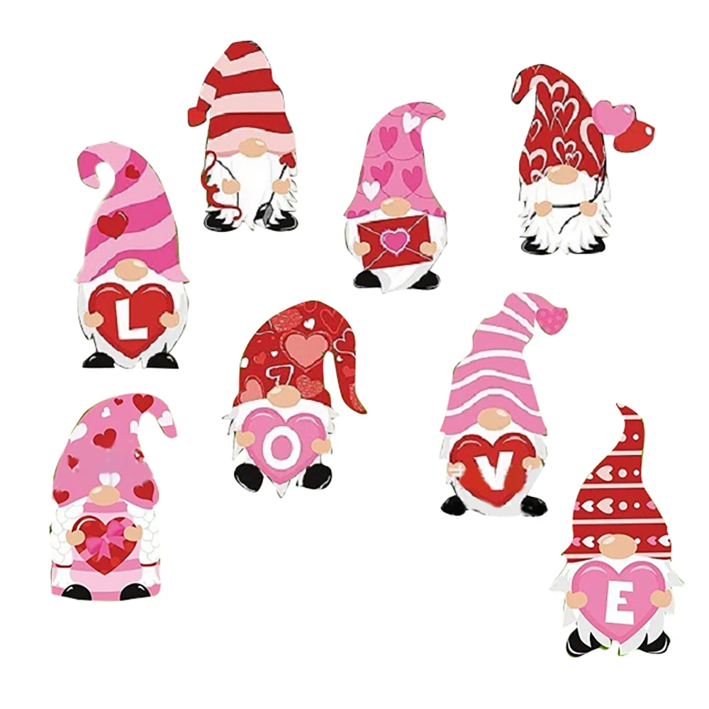 

8Pcs Valentine's Day Yard Signs, Love Yard Sign with Stakes Valentine Gnomes Party Wedding Anniversary Ornaments(S)
