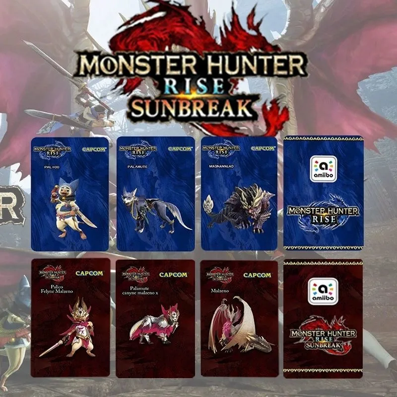 

Monster Hunter Rise Sunbreak Amiibo Locks Card NS Switch NFC Rfid Card New Palico Palamute Malzeno amiibo cards