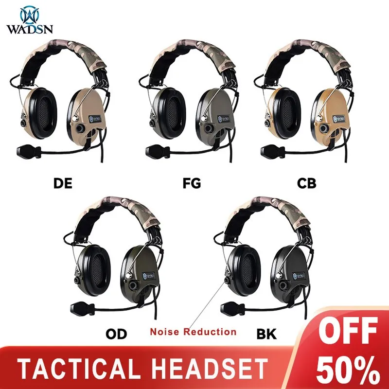 WADSN MSA Tactical Headset Sordin Headphones Active Pickup Noise Canceling Airsoft Outdoor Hunting Communication Headset