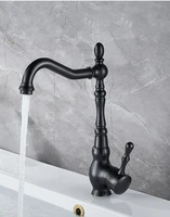 hot sale premium black brass bathroom sink faucet kitchen faucet retro single hole basin faucet basin faucet