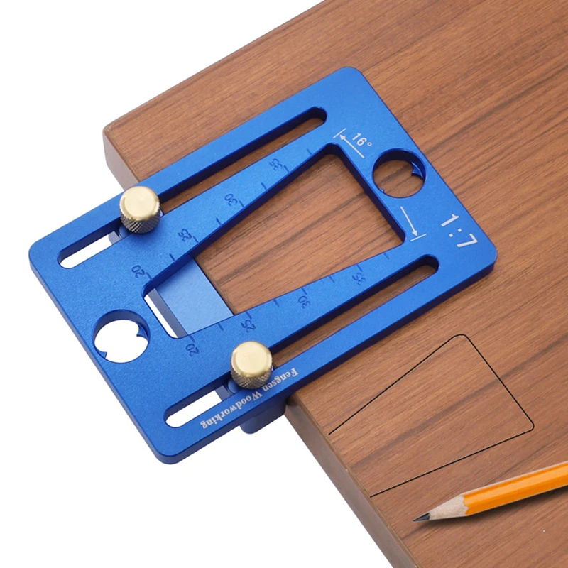 

Dovetail Tenon Gauge Meatl Woodworking Scriber Dovetail Marker Line Planner Plank Splicing Slotting Template DIY Hand Tools