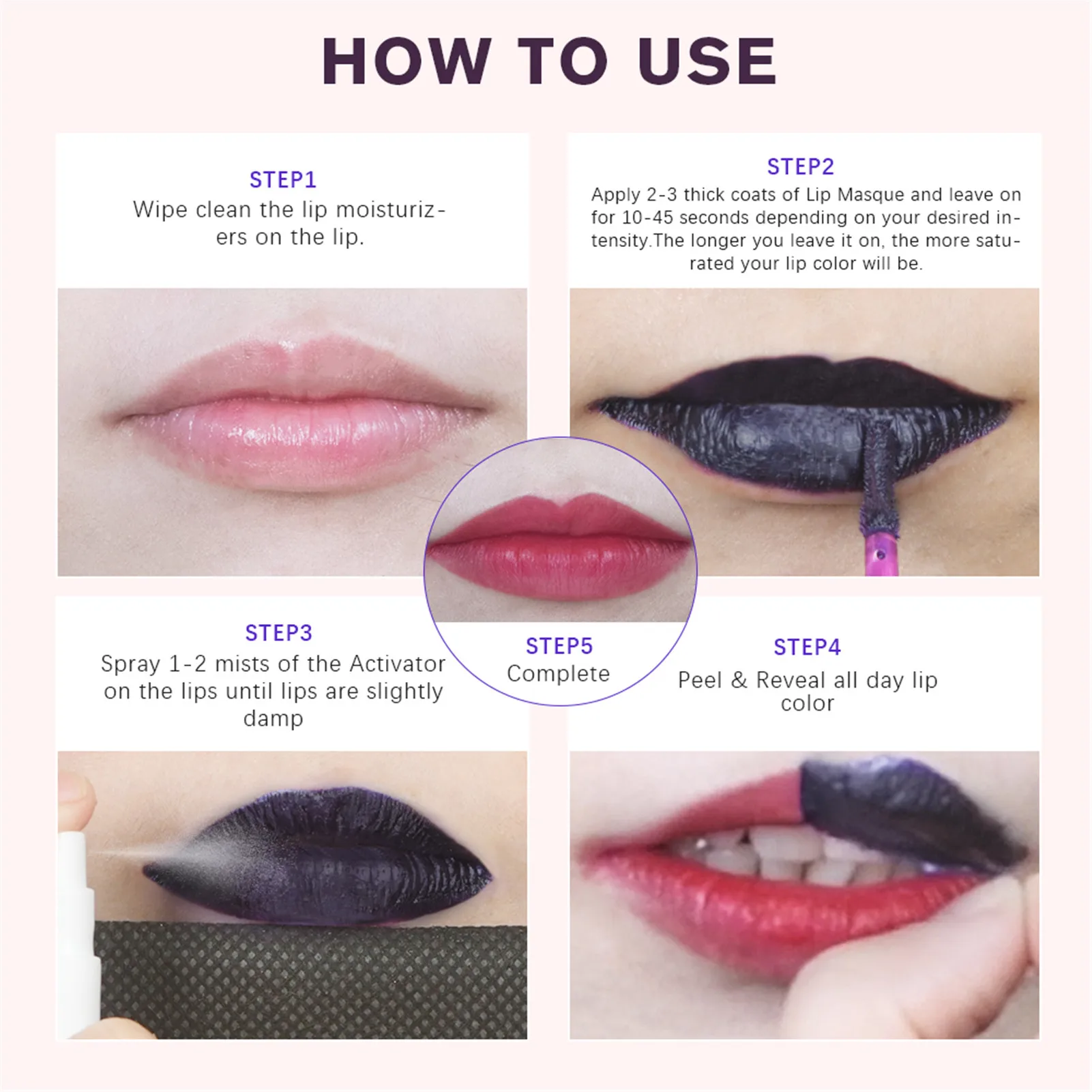 

2Pcs Long Lasting Lip Stain TintWaterproof Peel Off Lipstick Set For Women Liquid Blading Lips Kiss-proof Lip Gloss For Girls