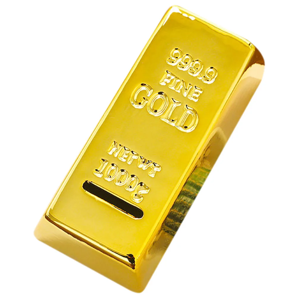 

Children's Piggy Bank Gold-bar Saving Money Pot Simulate Savings Bullion Kid Gifts Brick Decor Home Coin Silver