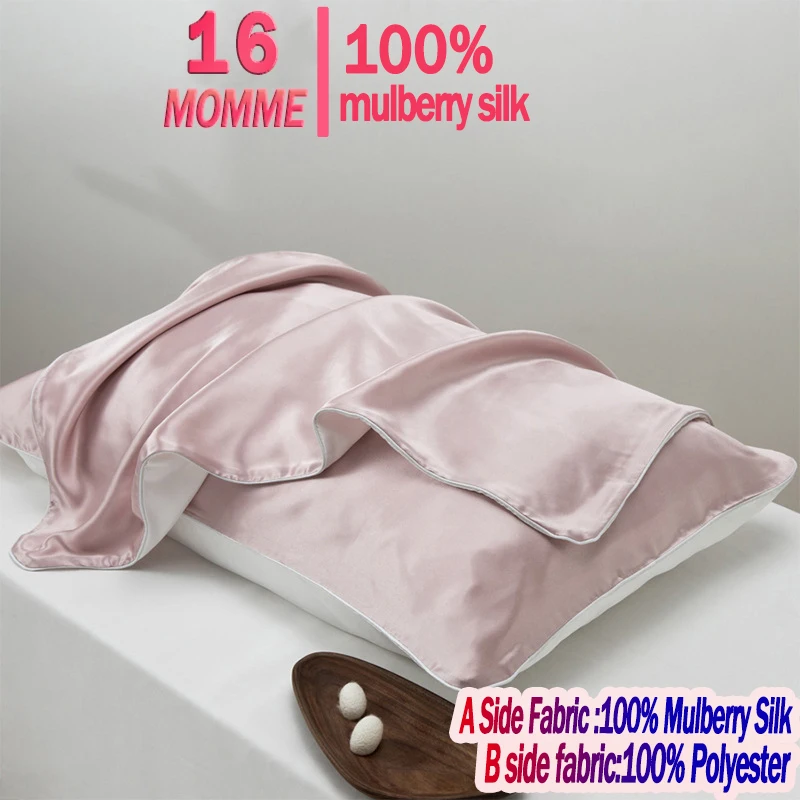 

100% Satin Pillow Case Protect Hair Skin Muticolor 16 Momme Smooth Soft Pillowcases For Healthy Standard Pillow Cover Home Decor