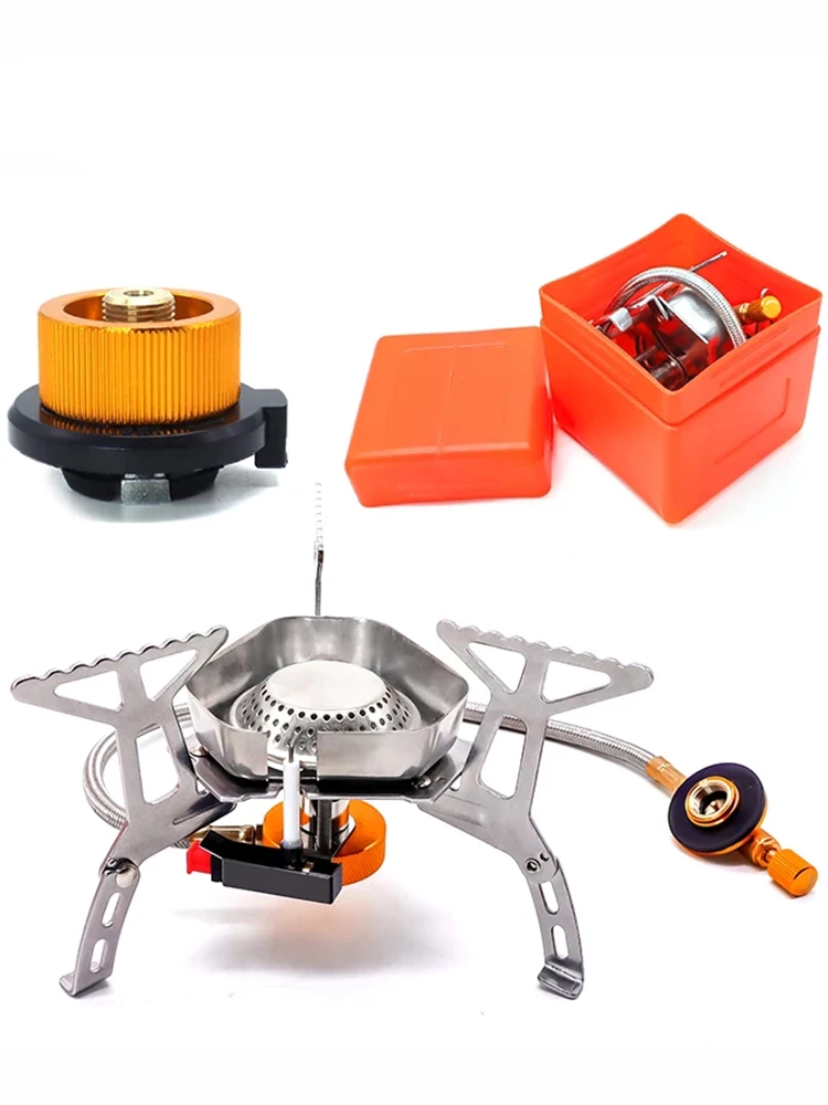 

Tourist Burner Camping Gas Stove Outdoor Windproof Strong Fire Stove Heater Portable Folding Ultralight Tourism Cooker Equipment