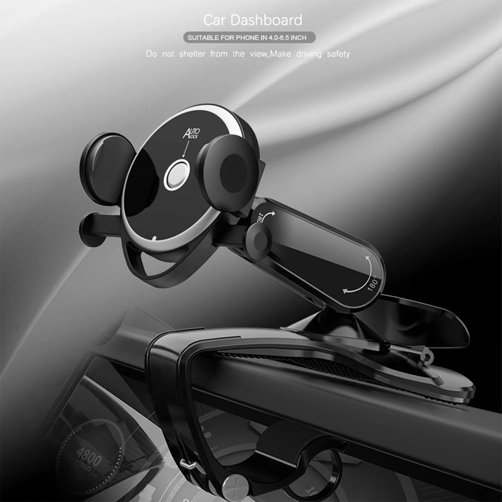 

New Car Dashboard Phone Holder Mount Stand GPS Display Bracket with Phone Number Holder 360 Degree Rotation Mobile Clip Stand