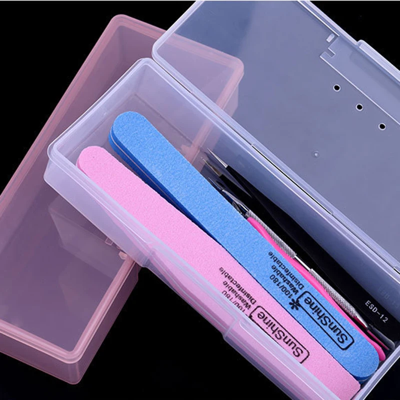 

1 Plastic Nail Manicure Tools Storage Box Nail Dotting Drawing Pens Buffer Files Organizer Case Container Nails Tools Empty Box