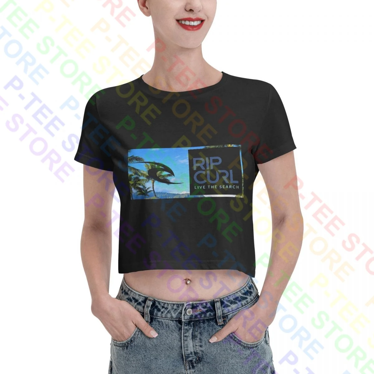 Женский укороченный топ Rip Curl гавайский Hi Watu Heritage Nwt футболка из редкого хлопка