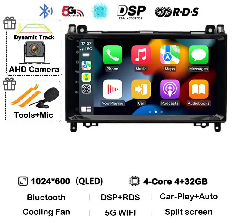 

Автомобильный радиоприемник Android 15, для Mercedes Benz B200 Sprinter W906 W639 AB Class W169 W245 Viano Vito, мультимедийный GPS-стерео видеоплеер