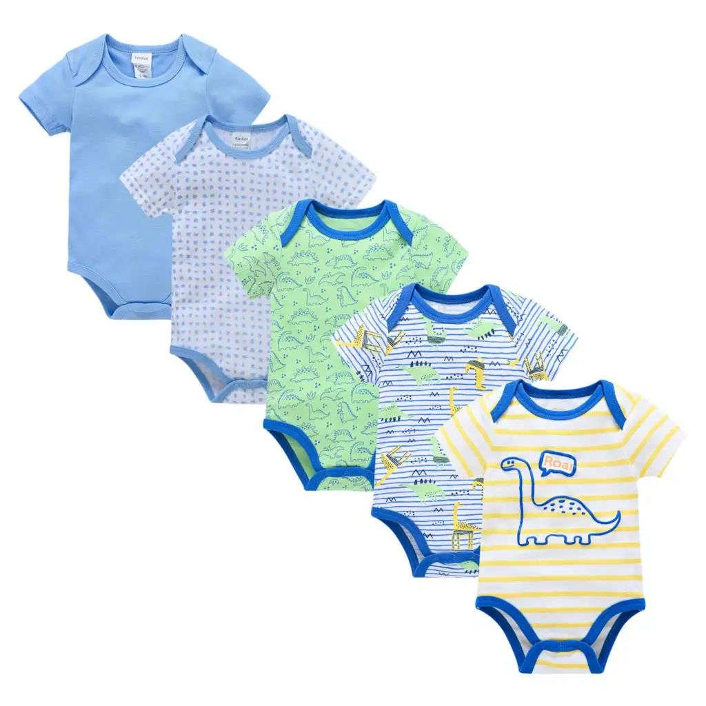 

New Baby Boy Jumpsuit 5Pcs/Lot Body Suit 2022 Summer Toddler Girl Rompers Cartoon Newborn Outfits Infant Clothes Set Cotton