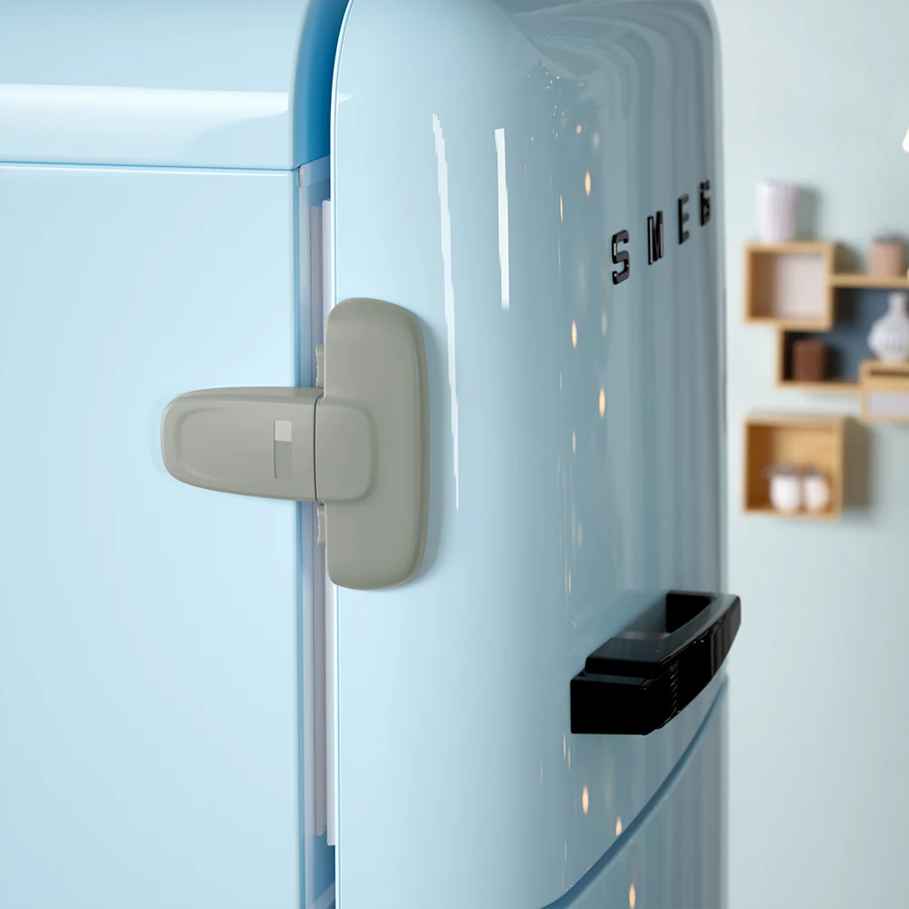 2Pcs Home Refrigerator Safety Lock Fridge Freezer Door Lock Latch Catch Toddler Kids Child Cabinet Locks Baby Safety Child Lock
