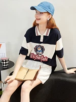 kuhnmarvin 2022 new girls fashion polo shirt vintage turn down collar summer t shirt preppy style girls tees tops