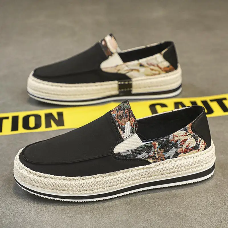 

Мужские парусиновые туфли, Новинка лета 2023, универсальные Молодежные спортивные тканевые туфли для отдыха, черные туфли на плоской подошве,...