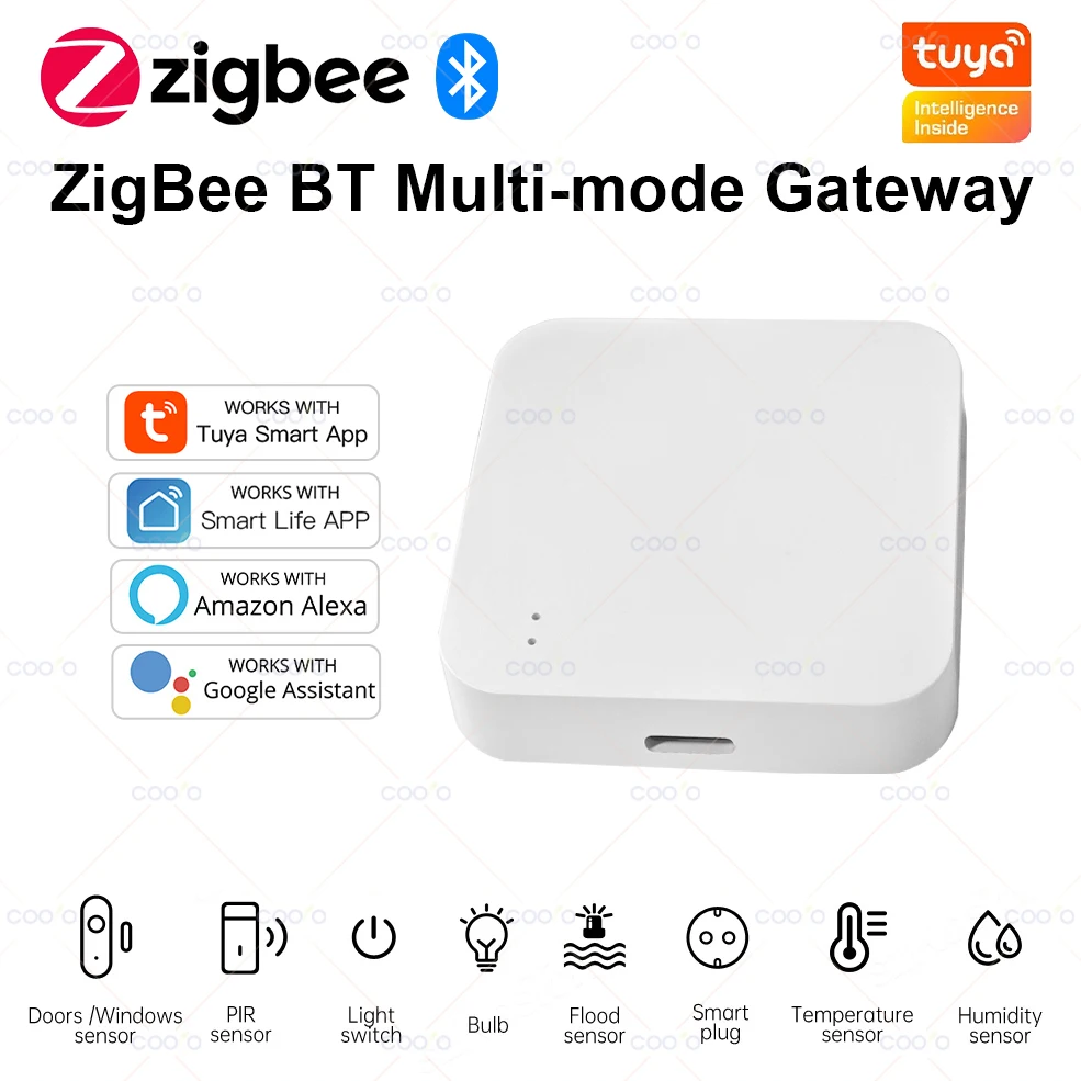 Фото Tuya Zigbee Bluetooth Многорежимный шлюз-концентратор Умный дом Беспроводной мост Smart Life Управление приложением Автоматическое устройство Работа с Alexa №1