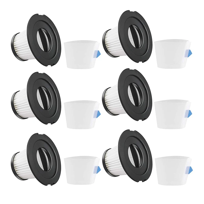 

TOP!-6PCS HEPA Filter Vacuum Replacement Filters For MOOSOO K17 Cordless Vacuum With 6 Strainer Screens Not For K17 Pro