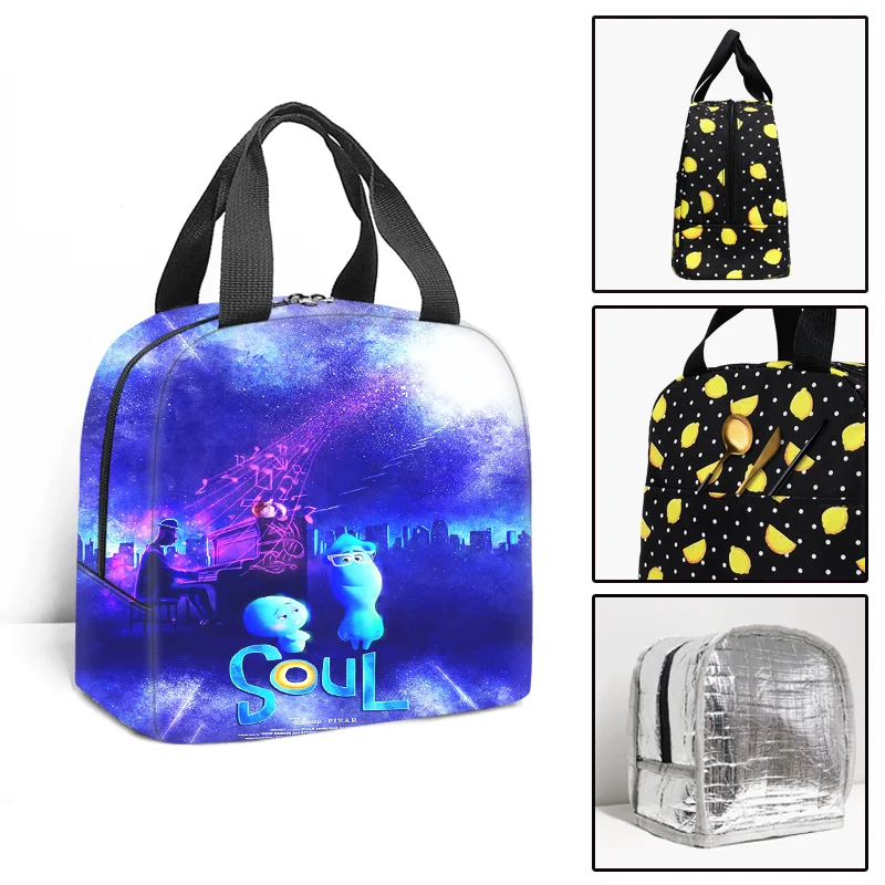 Disney Soul Movie Kids Insulated Lunch Bag Thermal Cooler Tote Food Picnic Bags Children Travel Lunch Bags