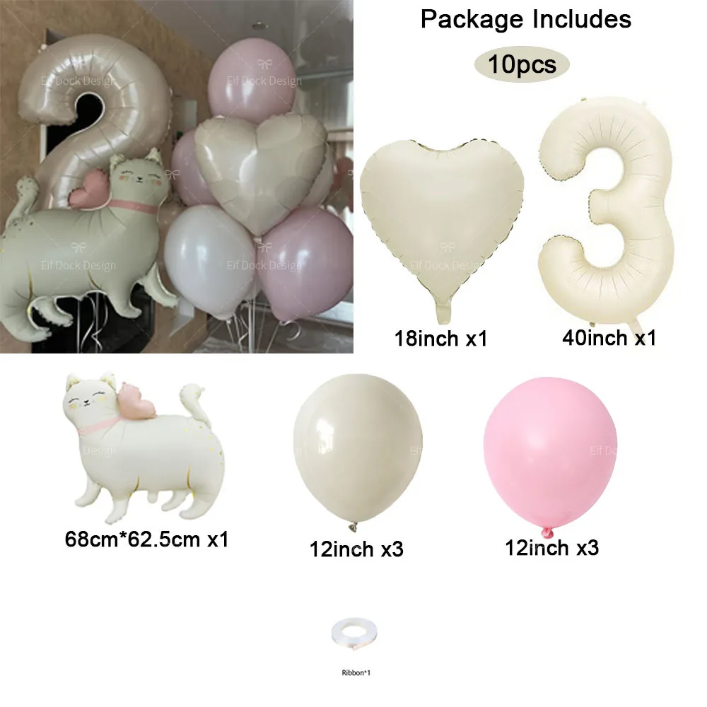 

Фольгированный шар с дизайном кошки и сердца 40 дюймов