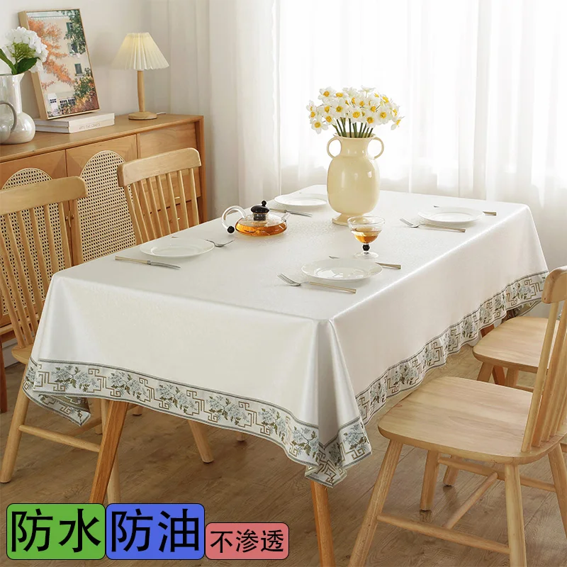 

Chinese light luxury tablecloth, waterproof, oil resistant, scald resistant, and washable, high-end tea table mat