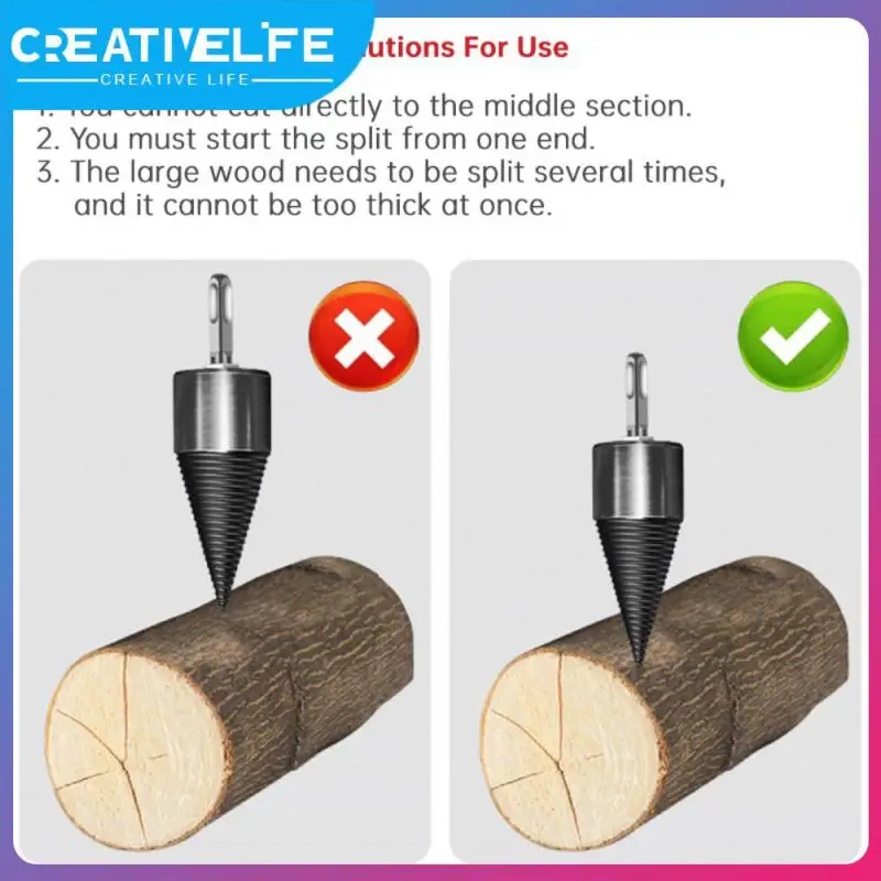 

Black Durability Firewood Chopper High Strength Wood Breaker Machine Sharp Head Easy Install Chop Wood Drill Bit Splitting Tool