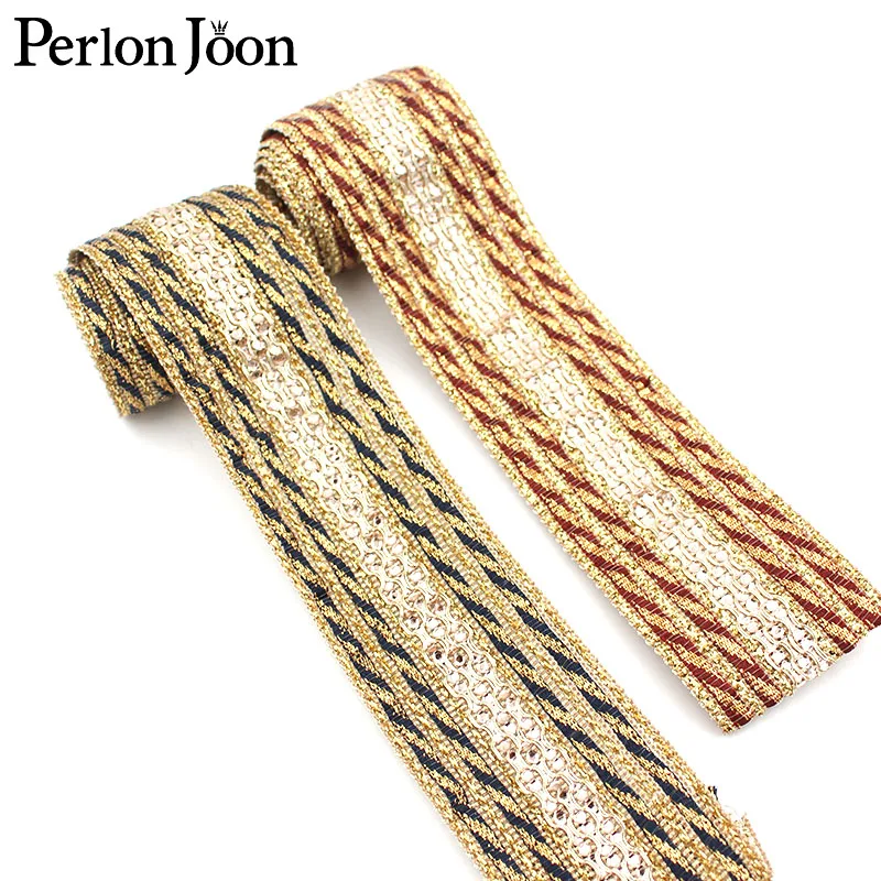 

5 ярдов, 50 мм, широкая золотая нить, блестящая юбка в арабском стиле, украшение для халата, кружевная занавеска, одежда, обувь, головной убор, м...