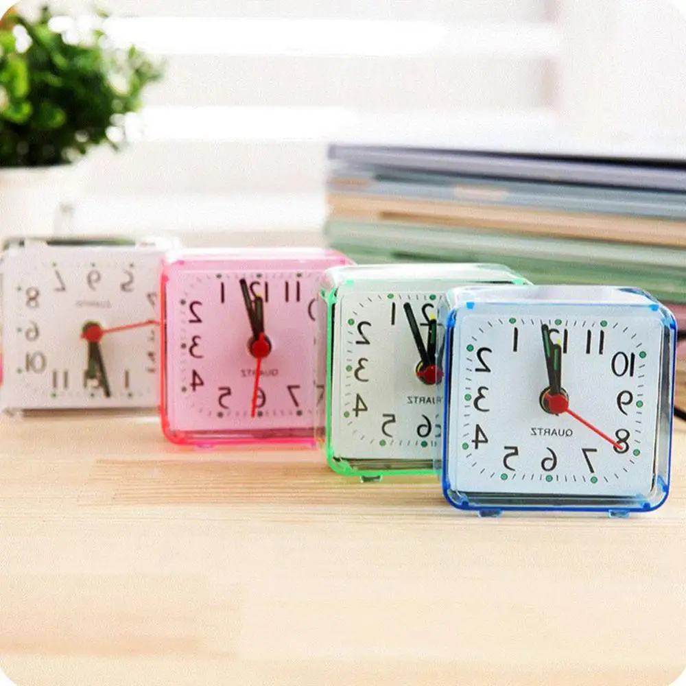 Mini Square Alarm Clock  Bedside Silent  Alarm Clock Cute Cr
