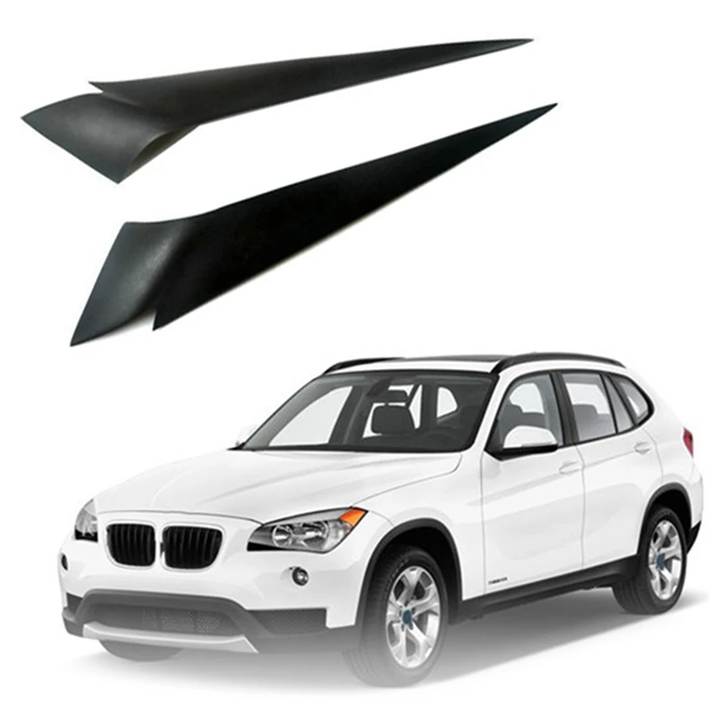 

2PCS Car Front Headlight Eyebrows Cover Eyelids Trim Fit For-BMW 1X E84 2009-2015