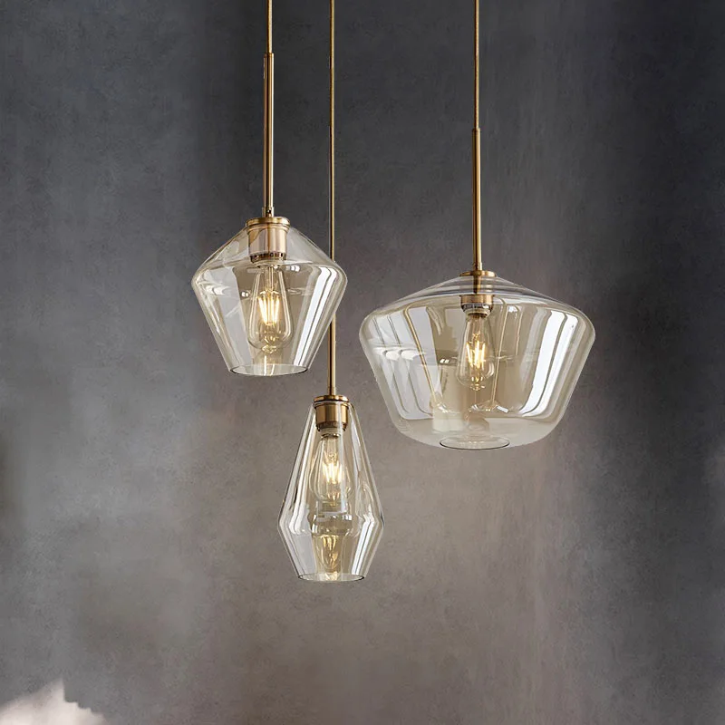 Купи Industrial Glass Chandelier Lighting for Home Dining Room Fixture Kitchen Loft Hanging Lamp Restaurant Bar Decor Pendant Lights за 1,936 рублей в магазине AliExpress