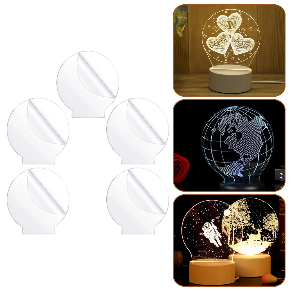 

Acrylic Light Led Base Clear Board Sheet Panel Glassprojects Display 3D Castround Set Lamp Diy Sheets Signs