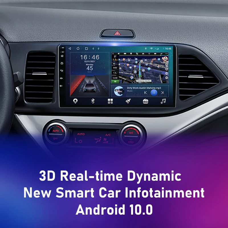 Автомагнитола на Android 10 0 мультимедийный плеер для KIA PICANTO Morning 2011-2016 GPS-навигация 4G 2