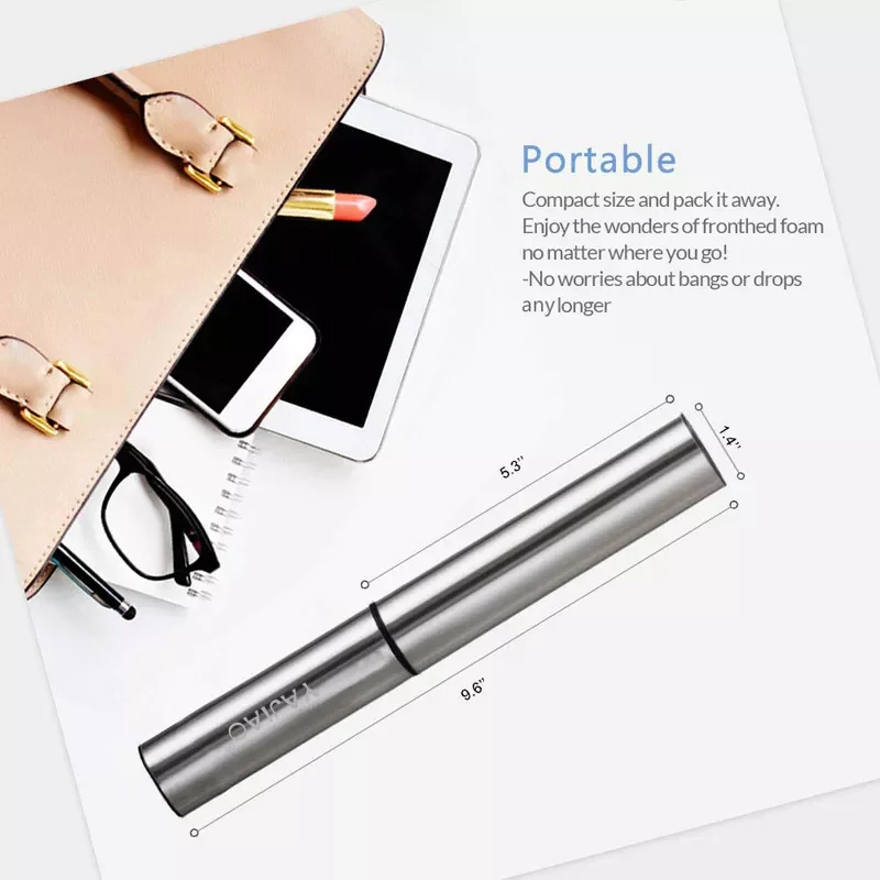 

YAJIAO Portable Rechargeable Electric Milk Frother Foam Maker Handheld Foamer High Speeds Drink Mixer Frothing Wand for Coffee