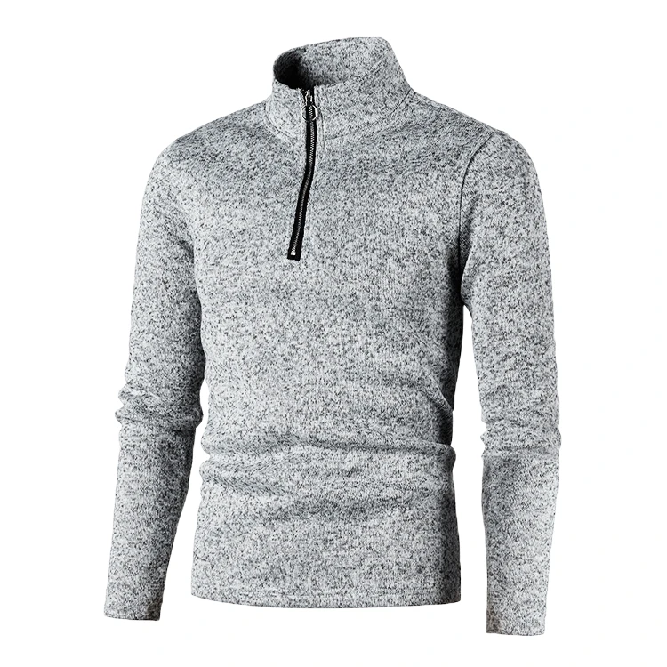 

autumn winter fashion brand men's sweatshirt zipper neckline design solid color stand-up collar men's bottoming shirt jacket