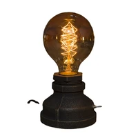 edison american country creative retro gift bar cafe industrial water pipe table lamp study night light