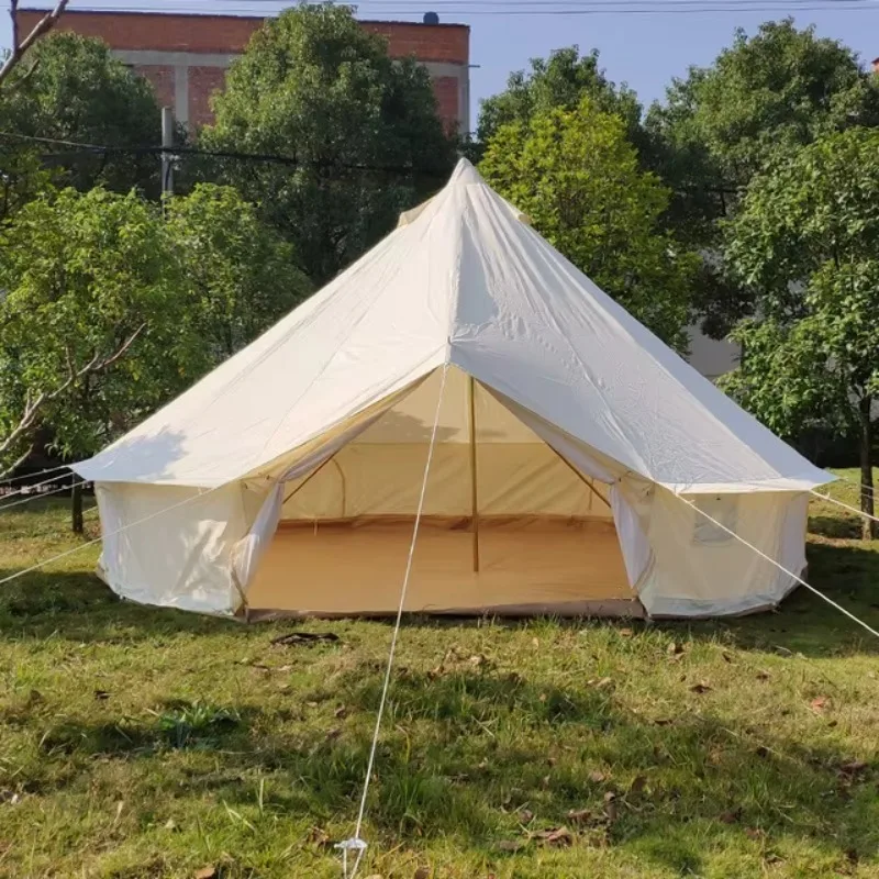Фото 3м 4м 5м 6м Новая модель уличной хлопковой парусиновой палатки-колпака, круглой палатки-типи, юрты, роскошной палатки для глэмпинга, палатки-колпака для наблюдения за звездами. №2